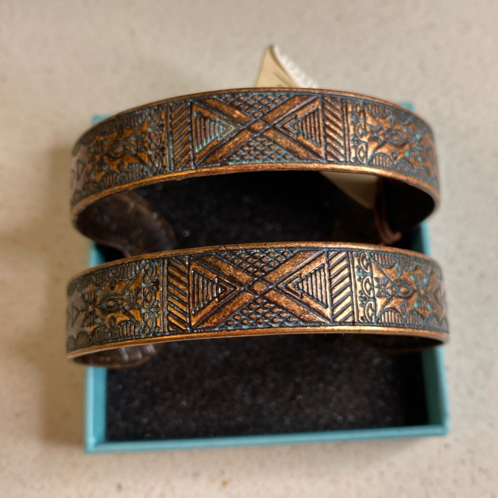 COPY - Cute copper bracelet with touches of turquoise by Cheeky’s …